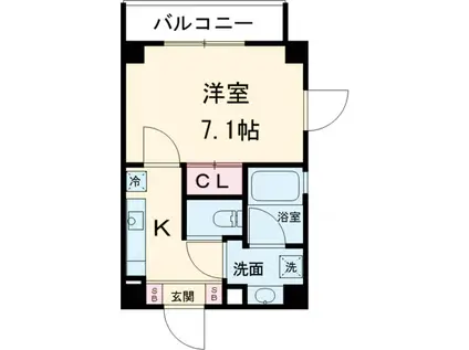 HF世田谷上町レジデンス(1K/5階)の間取り写真