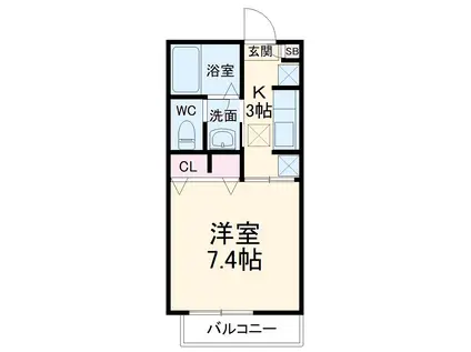 エトワールハイツ(1K/2階)の間取り写真