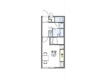 レオパレス若葉(1K/2階)の間取り写真