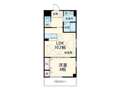 オリーヴ(1LDK/3階)の間取り写真