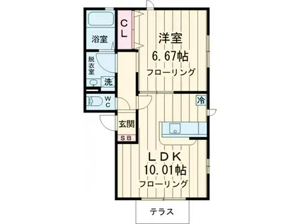 フローラ目白(1LDK/1階)の間取り写真