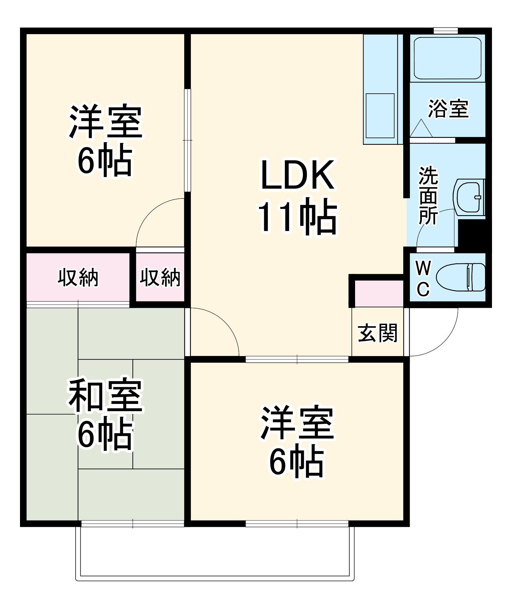 アーバンヒル朝霞5号館(3LDK/2階)の間取り写真