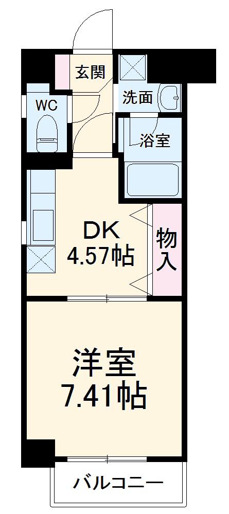 ポポラーレ白鳥(1DK/1階)の間取り写真