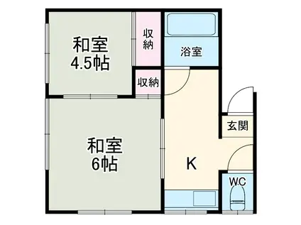 置田第3ハイツ(2K/3階)の間取り写真