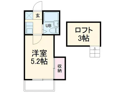 ヴァンヴェール(1DK/2階)の間取り写真