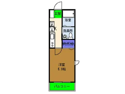 AKマンションⅦ(1K/2階)の間取り写真