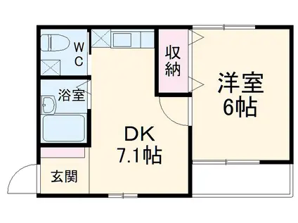 ホワイトパレスコナⅠ(1DK/3階)の間取り写真