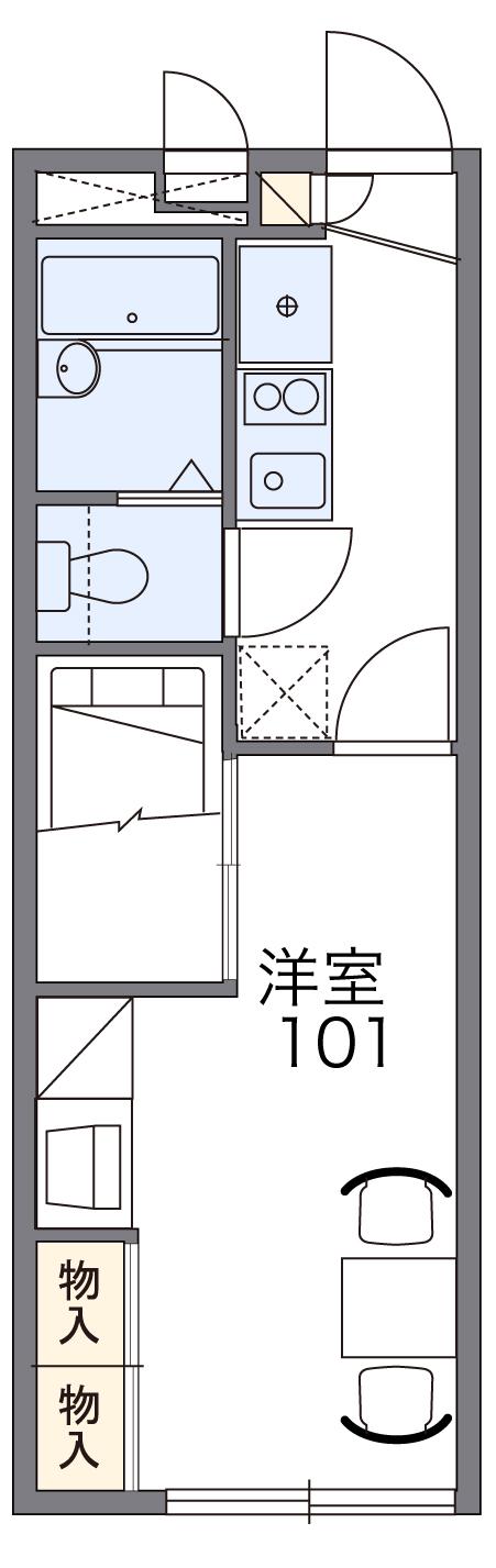 レオパレスレーブ(1K/1階)の間取り写真