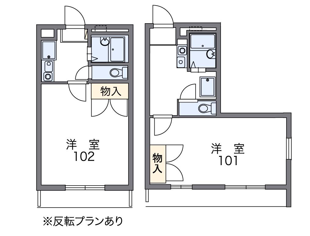 レオパレスグリーンロードⅡ(1K/1階)の間取り写真