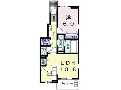 メゾン オーブ(1LDK/1階)の間取り写真