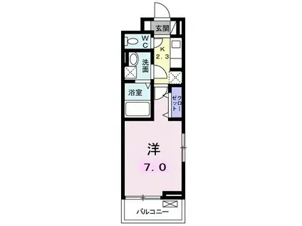 MAHANA(1K/2階)の間取り写真