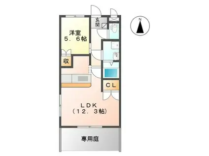 シャルマ・ルム豊田A(1LDK/1階)の間取り写真