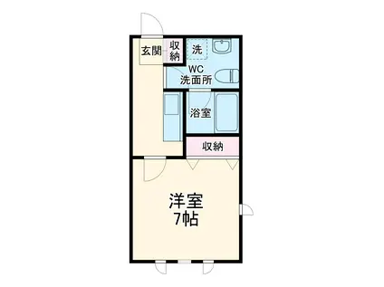 ステップ山水(1K/1階)の間取り写真