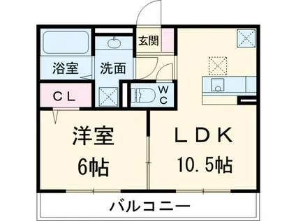 クレールA(1LDK/1階)の間取り写真