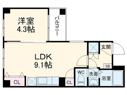 セレニテ ノブト(1LDK/5階)の間取り写真