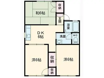 オルベージュA(3DK/2階)の間取り写真