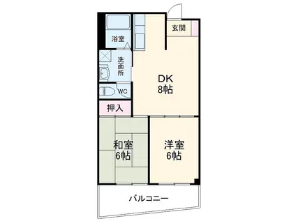 コーポラスアオイ(2DK/1階)の間取り写真
