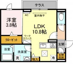 歩夢III(1LDK/3階)の間取り写真