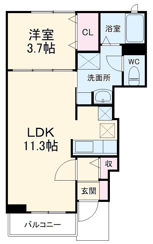 セレノパラッソⅠ(1LDK/1階)の間取り写真
