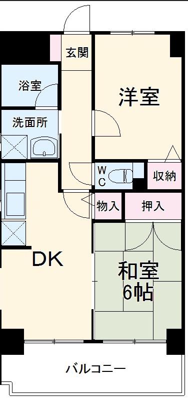 ローヤルヒルズ(2DK/5階)の間取り写真
