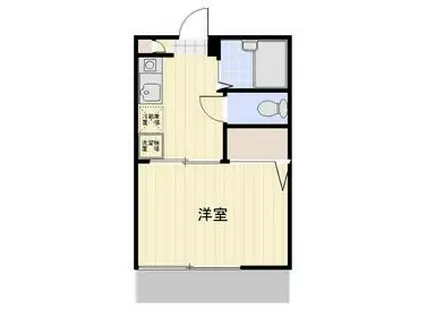 カーサ3(1K/2階)の間取り写真