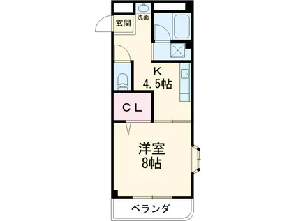 メゾン・ド・クレール(1K/1階)の間取り写真