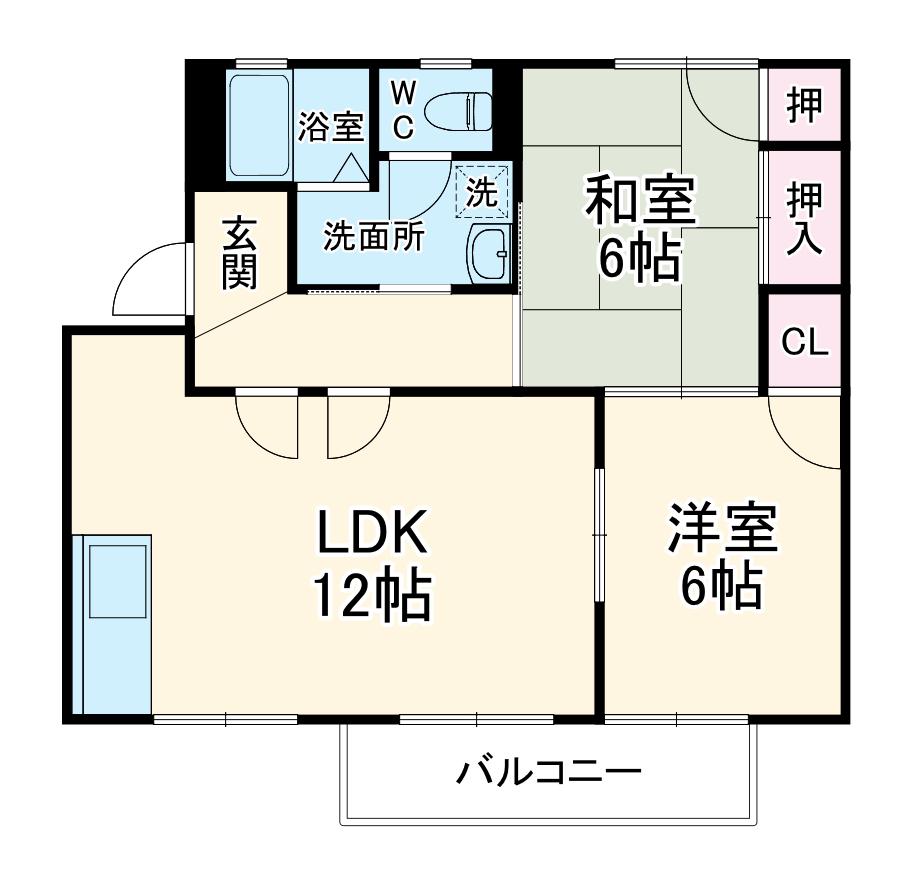 サンリバー(2LDK/2階)の間取り写真
