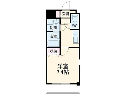  プリミエール鳥居松Ⅱ(1K/4階)の間取り写真