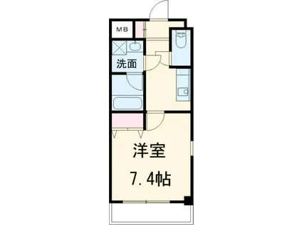  プリミエール鳥居松Ⅱ(1K/6階)の間取り写真