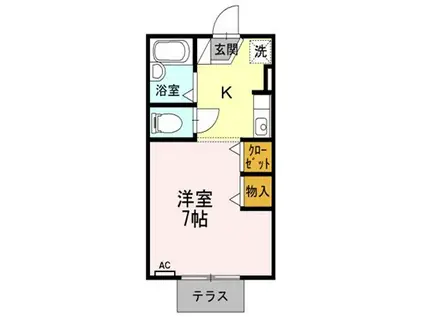 サウスエントピア(ワンルーム/1階)の間取り写真