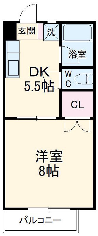 若宮物語(1DK/1階)の間取り写真