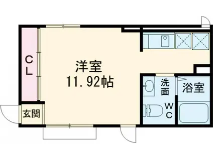 グランコートあけぼの(ワンルーム/1階)の間取り写真