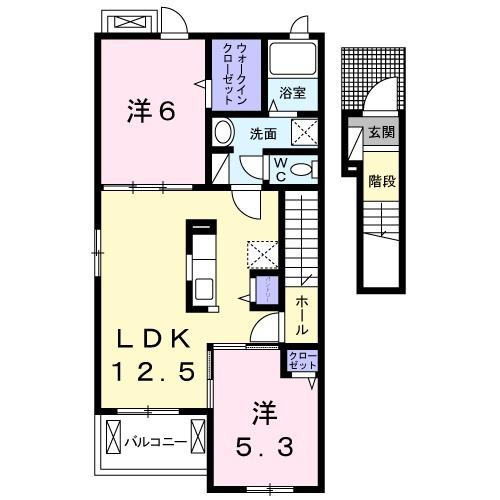 グランツ TA・TU・MI Ⅲ(2LDK/2階)の間取り写真