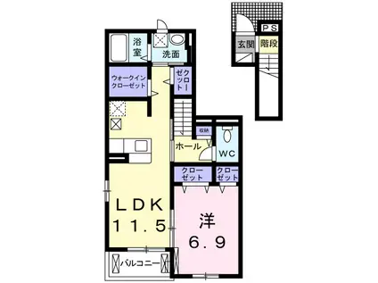 グランシャリオ(1LDK/2階)の間取り写真