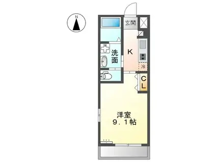 シエスタ(1K/1階)の間取り写真