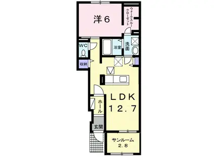 エム・グラース Ⅱ(1LDK/1階)の間取り写真