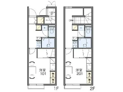 レオパレスファイナルイーリス(1K/2階)の間取り写真