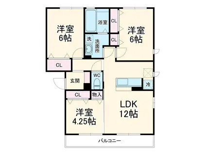 サングレイト A棟(3LDK/2階)の間取り写真