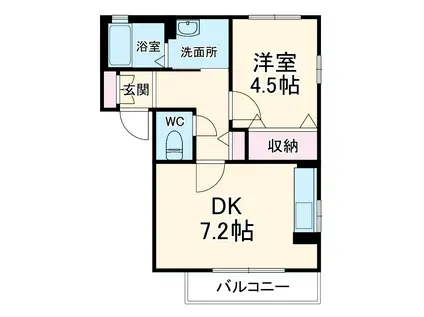 ラ・ピアーナC(1DK/1階)の間取り写真