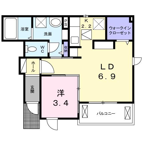 サンリット・M Ⅱ(1LDK/1階)の間取り写真
