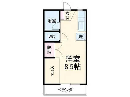 アネックス中川C(ワンルーム/2階)の間取り写真