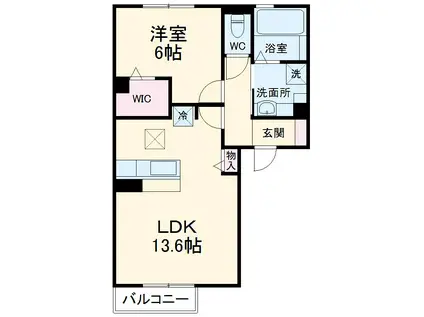 ルミナーレ(1LDK)の間取り写真