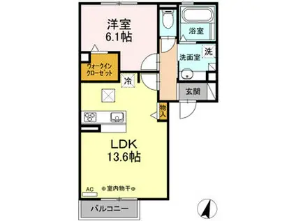ルミナーレ(1LDK)の間取り写真