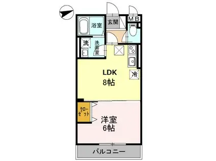 カリーサビラー(1LDK/1階)の間取り写真