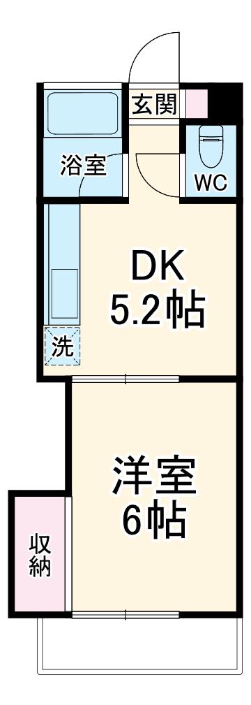 コーポ金井(1DK/1階)の間取り写真
