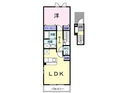 モダン・エディフィスⅡ(1LDK/2階)の間取り写真