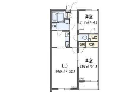 クレイノファミリア(2LDK/2階)の間取り写真