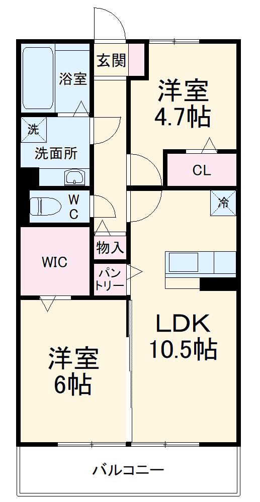 ヴィラ アメリアⅡ(2LDK/3階)の間取り写真