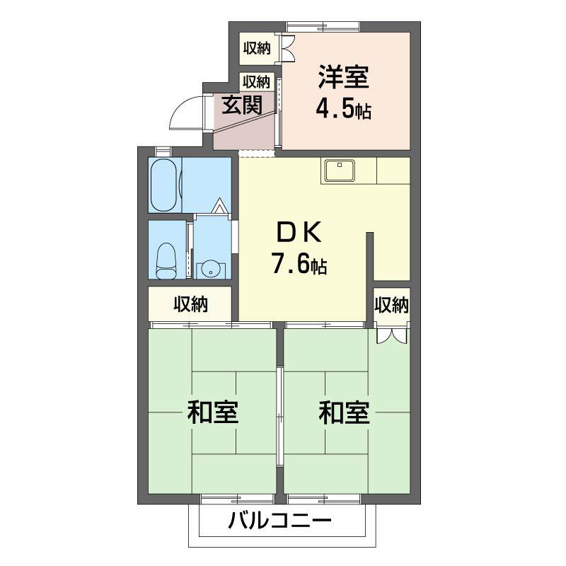佐野ハイツⅠ(3DK/2階)の間取り写真