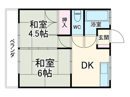 泉マンション(2DK/2階)の間取り写真